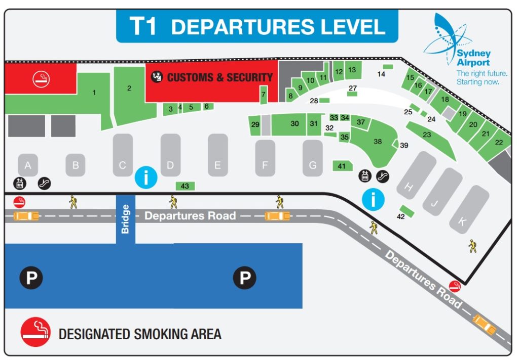 シドニー空港 国際線T1の喫煙所情報